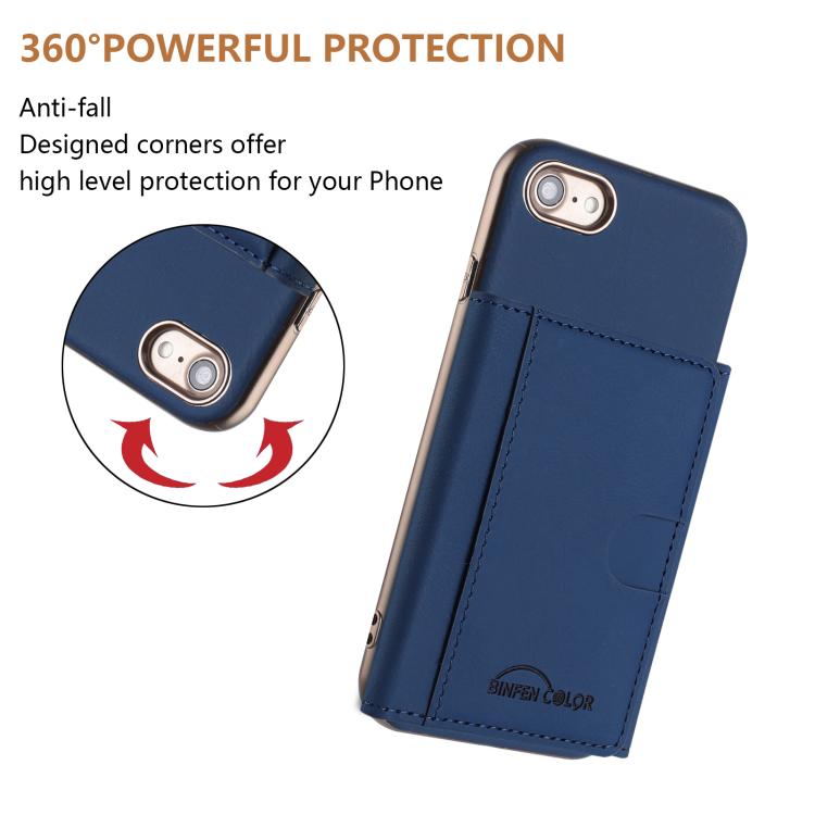 For iPhone 8 / 7 / 6 Solid Color Horizontal Magnetic Card Bag RFID MagSafe Phone Case