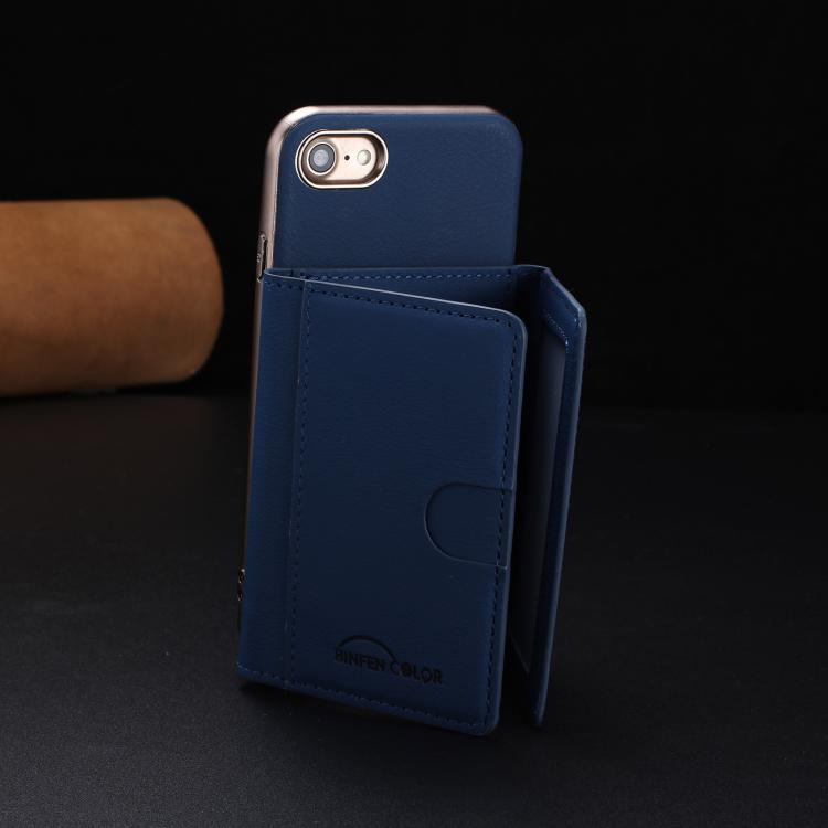 For iPhone 8 / 7 / 6 Solid Color Horizontal Magnetic Card Bag RFID MagSafe Phone Case
