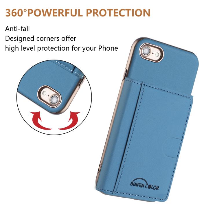 For iPhone 8 / 7 / 6 Solid Color Horizontal Magnetic Card Bag RFID MagSafe Phone Case