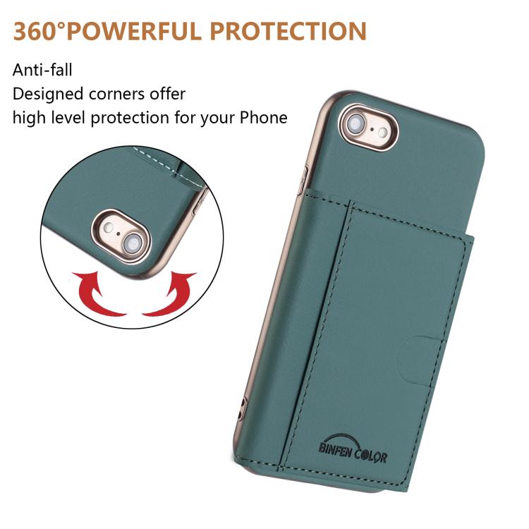 For iPhone 8 / 7 / 6 Solid Color Horizontal Magnetic Card Bag RFID MagSafe Phone Case