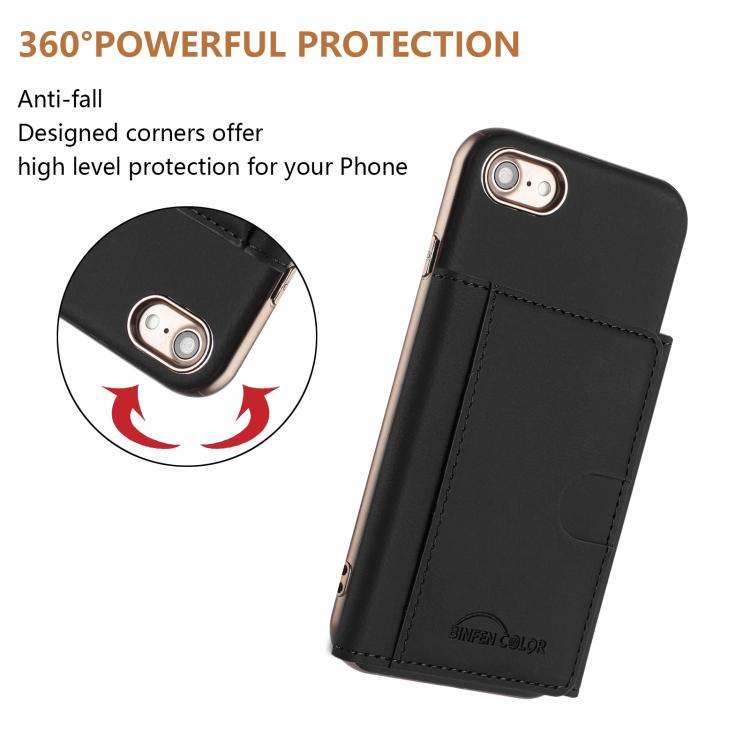 For iPhone 8 / 7 / 6 Solid Color Horizontal Magnetic Card Bag RFID MagSafe Phone Case