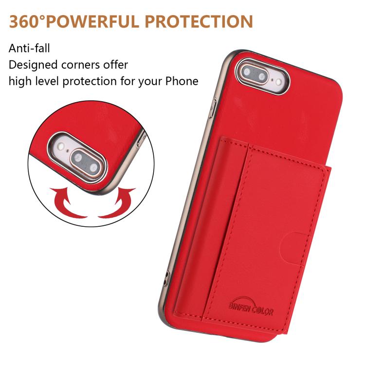 For iPhone 8 Plus / 7 Plus Solid Color Horizontal Magnetic Card Bag RFID MagSafe Phone Case