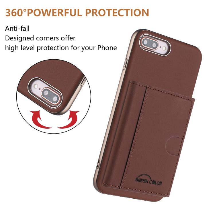 For iPhone 8 Plus / 7 Plus Solid Color Horizontal Magnetic Card Bag RFID MagSafe Phone Case