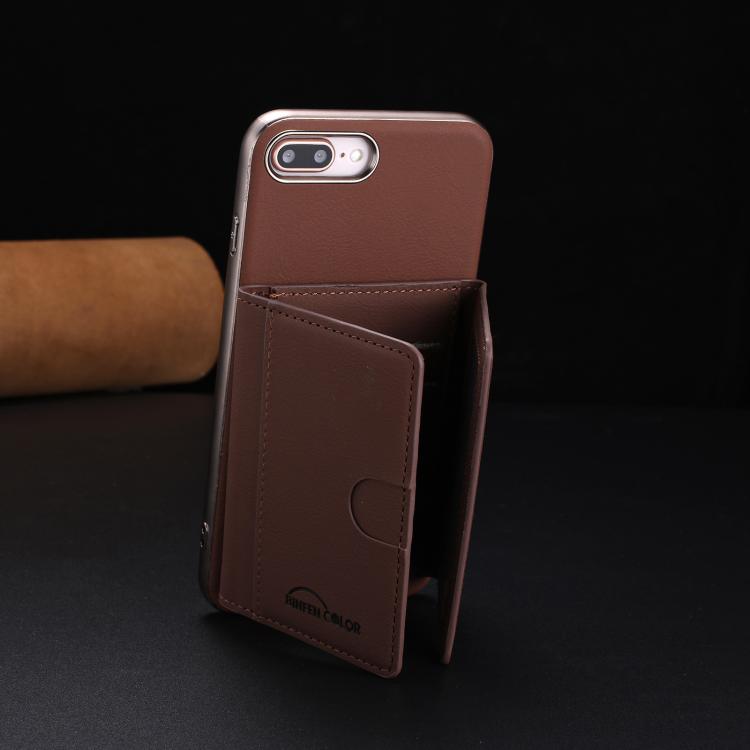 For iPhone 8 Plus / 7 Plus Solid Color Horizontal Magnetic Card Bag RFID MagSafe Phone Case