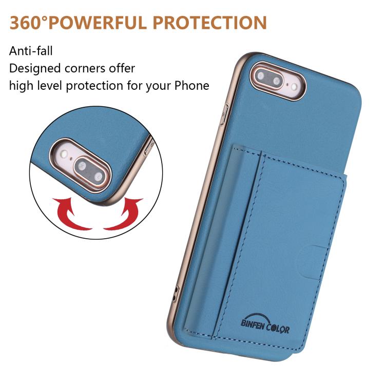 For iPhone 8 Plus / 7 Plus Solid Color Horizontal Magnetic Card Bag RFID MagSafe Phone Case