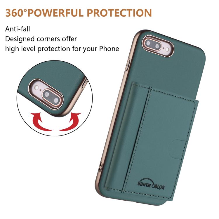 For iPhone 8 Plus / 7 Plus Solid Color Horizontal Magnetic Card Bag RFID MagSafe Phone Case