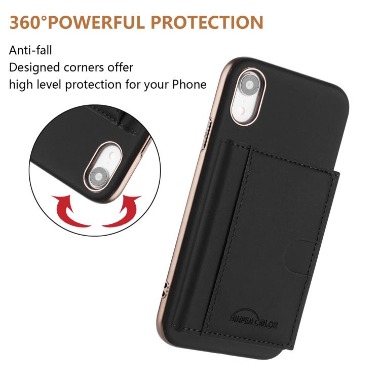 For iPhone XR Solid Color Horizontal Magnetic Card Bag RFID MagSafe Phone Case