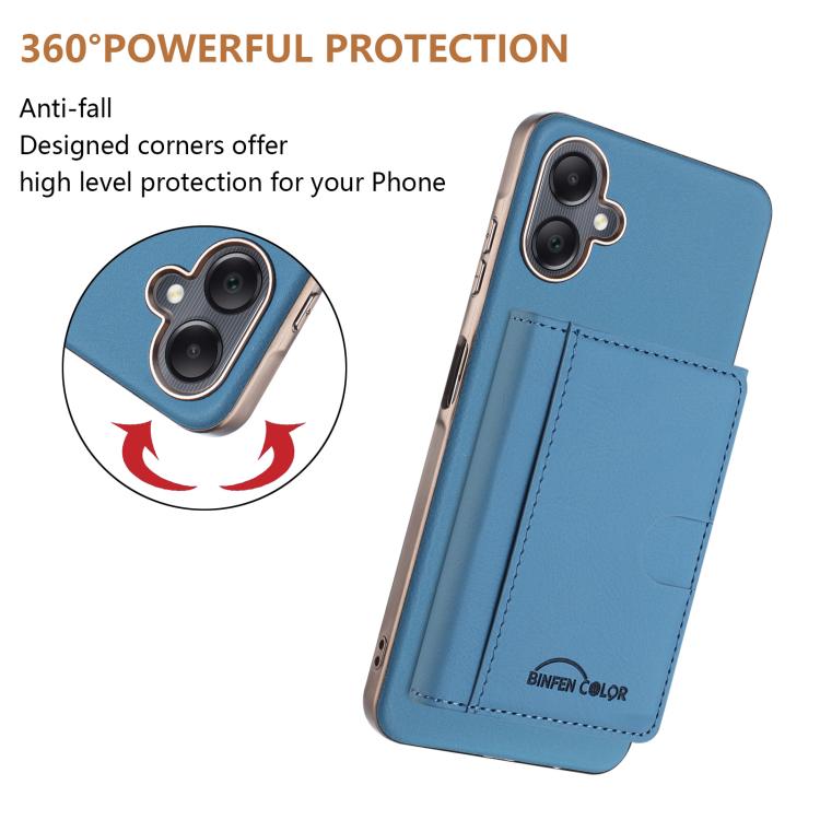 For Samsung Galaxy A06 Solid Color Horizontal Magnetic Card Bag RFID MagSafe Phone Case