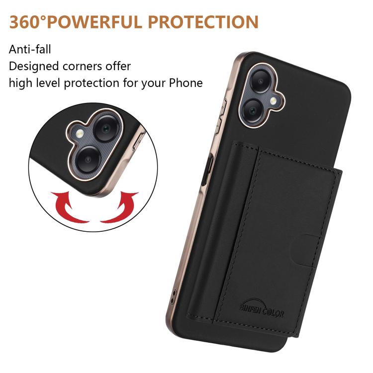 For Samsung Galaxy A06 Solid Color Horizontal Magnetic Card Bag RFID MagSafe Phone Case