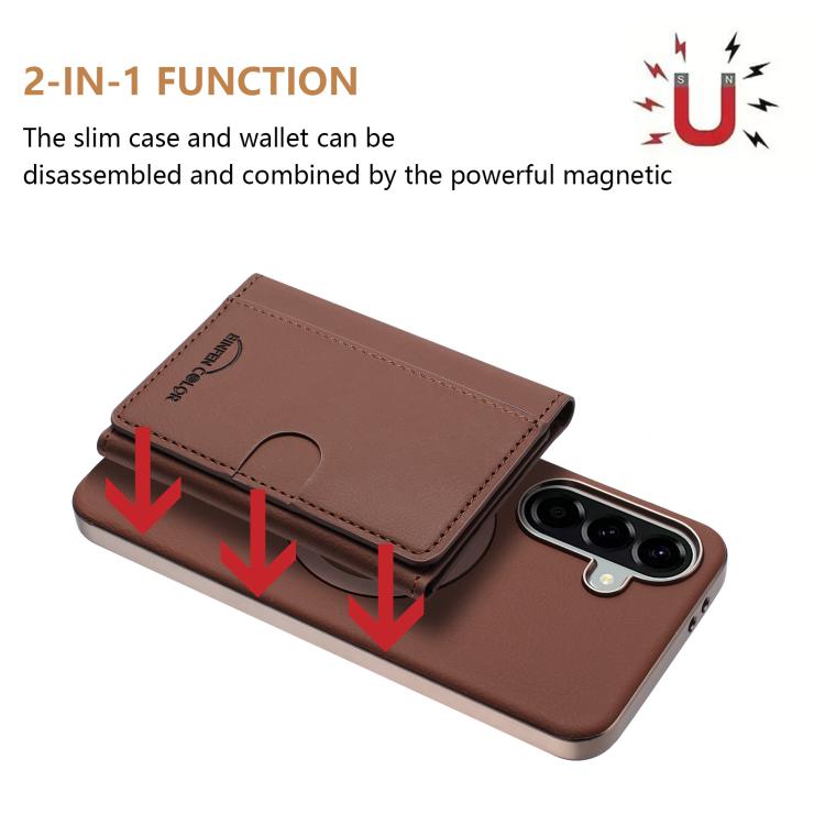 For Samsung Galaxy A36 Solid Color Horizontal Magnetic Card Bag RFID MagSafe Phone Case