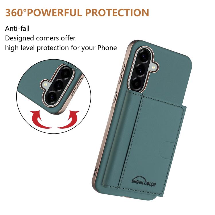 For Samsung Galaxy A36 Solid Color Horizontal Magnetic Card Bag RFID MagSafe Phone Case