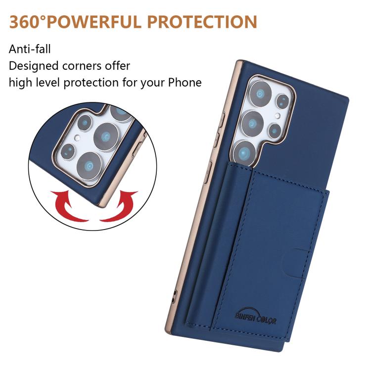 For Samsung Galaxy S21 Ultra 5G Solid Color Horizontal Magnetic Card Bag RFID MagSafe Phone Case