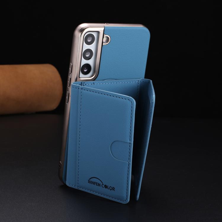 For Samsung Galaxy S23+ 5G Solid Color Horizontal Magnetic Card Bag RFID MagSafe Phone Case