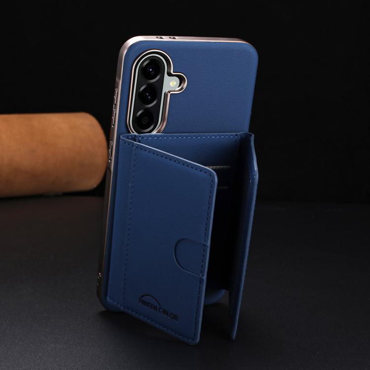 For Samsung Galaxy S24 FE 5G Solid Color Horizontal Magnetic Card Bag RFID MagSafe Phone Case