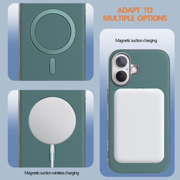 For iPhone 16 Plus Solid Color Plating MagSafe Full Coverage Phone Case
