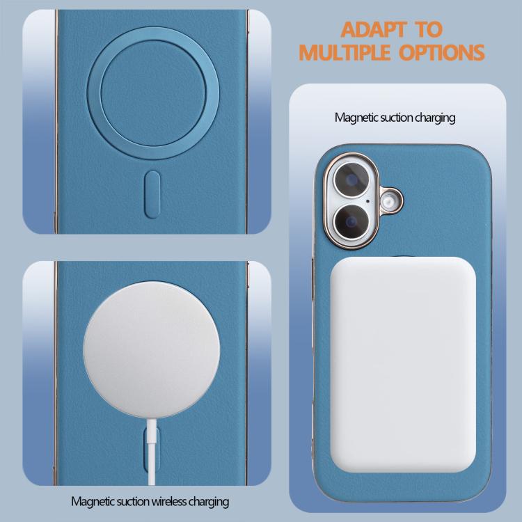 For iPhone 16 Plus Solid Color Plating MagSafe Full Coverage Phone Case