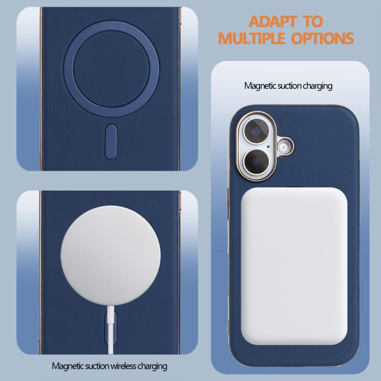 For iPhone 16 Plus Solid Color Plating MagSafe Full Coverage Phone Case