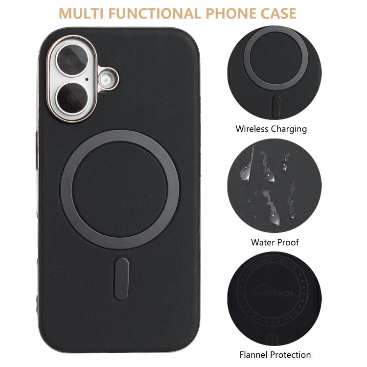 For iPhone 16 Plus Solid Color Plating MagSafe Full Coverage Phone Case