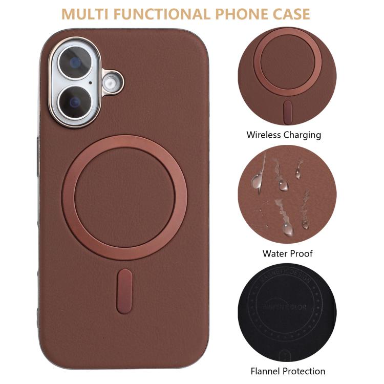 For iPhone 16 Plus Solid Color Plating MagSafe Full Coverage Phone Case