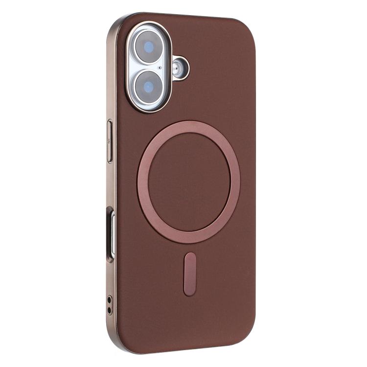 For iPhone 16 Solid Color Plating MagSafe Full Coverage Phone Case