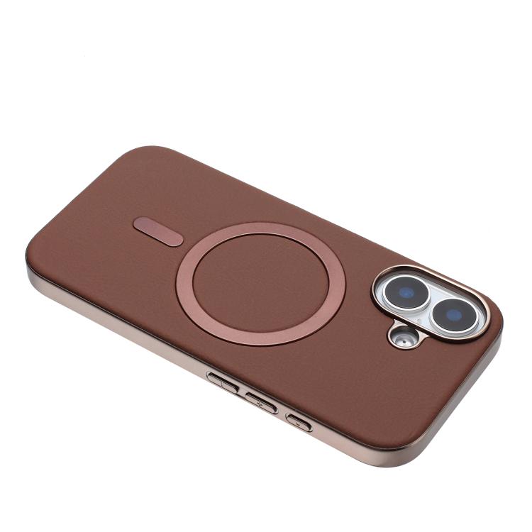 For iPhone 16 Solid Color Plating MagSafe Full Coverage Phone Case