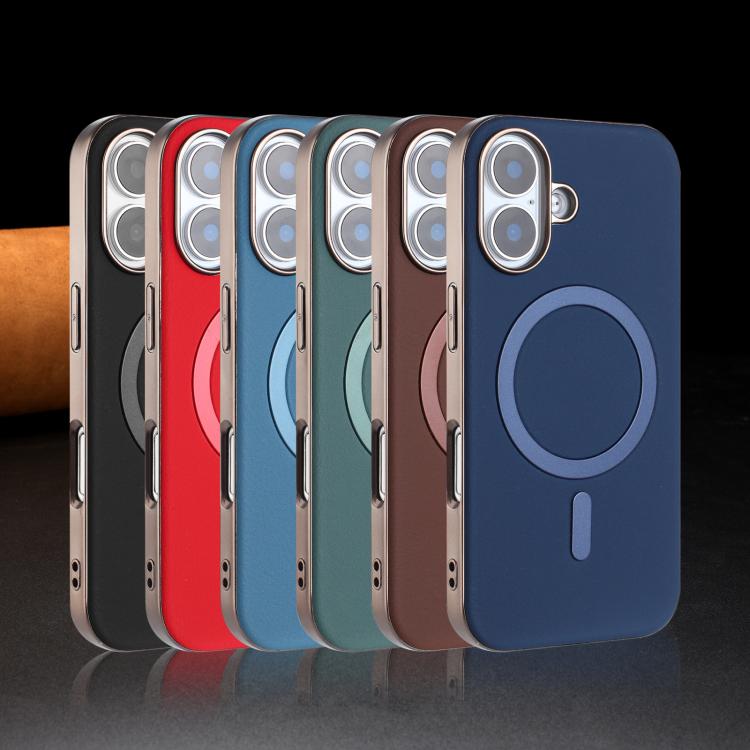 For iPhone 16 Solid Color Plating MagSafe Full Coverage Phone Case