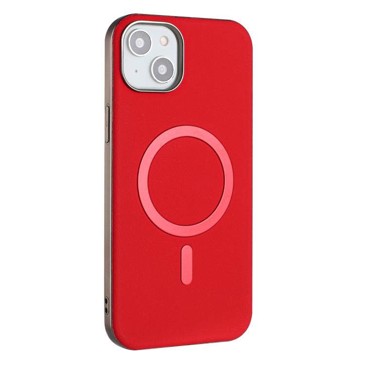 For iPhone 15 Plus Solid Color Plating MagSafe Full Coverage Phone Case