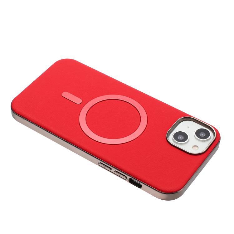 For iPhone 15 Plus Solid Color Plating MagSafe Full Coverage Phone Case