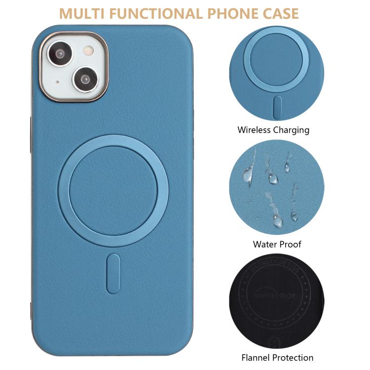 For iPhone 15 Plus Solid Color Plating MagSafe Full Coverage Phone Case