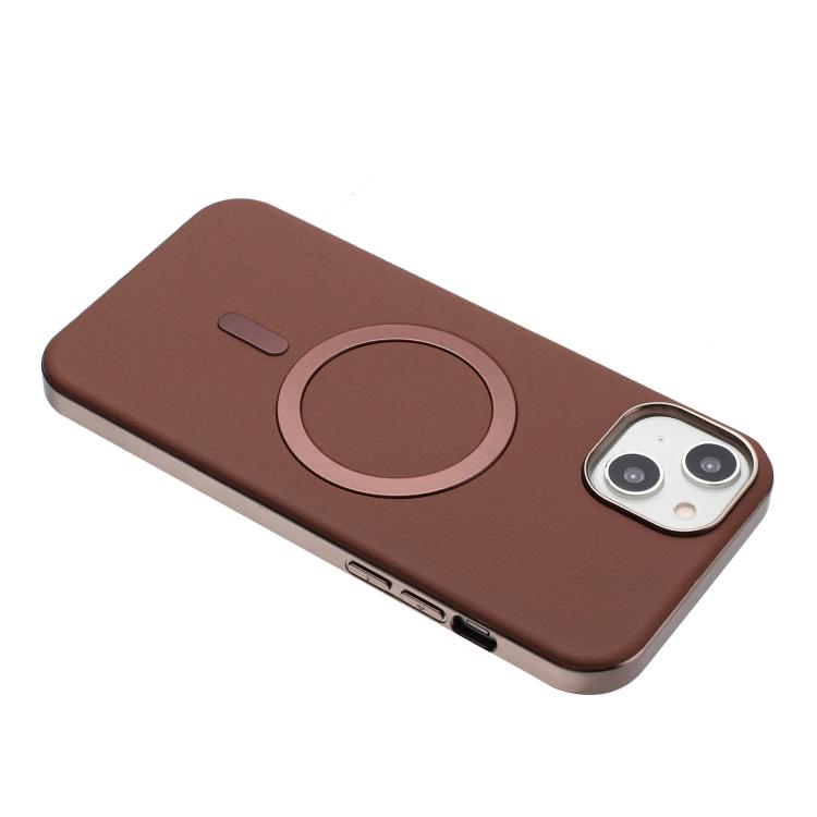 For iPhone 15 Plus Solid Color Plating MagSafe Full Coverage Phone Case