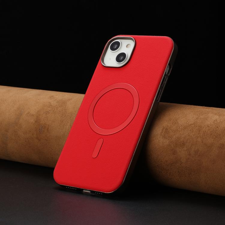For iPhone 14 Plus Solid Color Plating MagSafe Full Coverage Phone Case