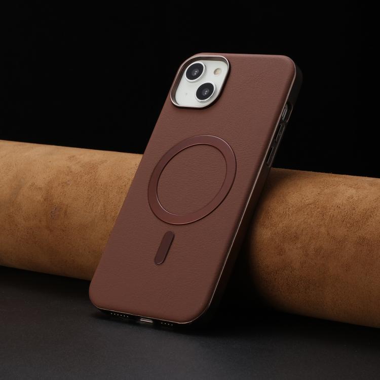 For iPhone 14 Plus Solid Color Plating MagSafe Full Coverage Phone Case