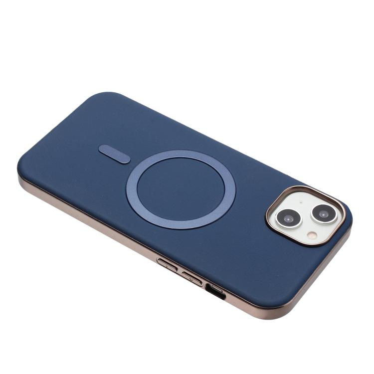 For iPhone 14 Solid Color Plating MagSafe Full Coverage Phone Case