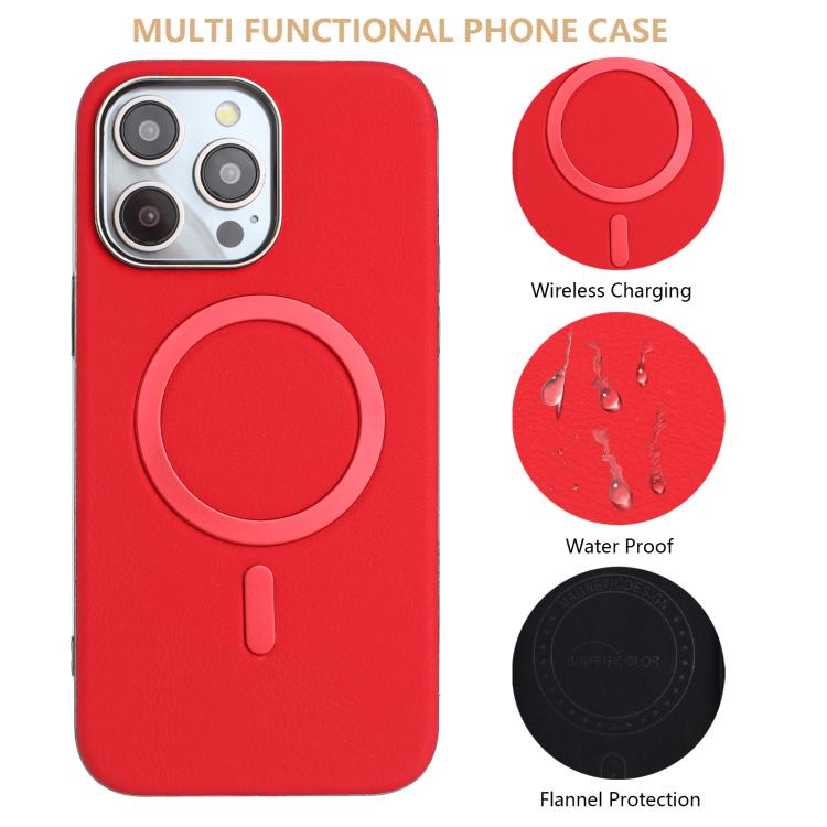 For iPhone 14 Pro Solid Color Plating MagSafe Full Coverage Phone Case