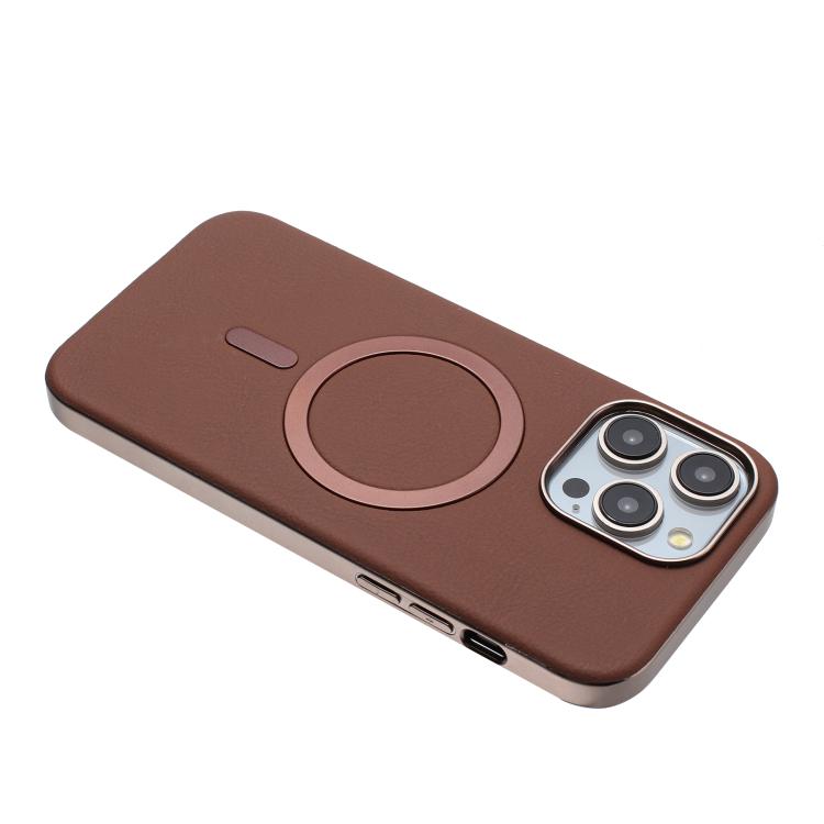 For iPhone 14 Pro Solid Color Plating MagSafe Full Coverage Phone Case