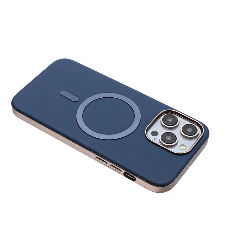 For iPhone 14 Pro Max Solid Color Plating MagSafe Full Coverage Phone Case