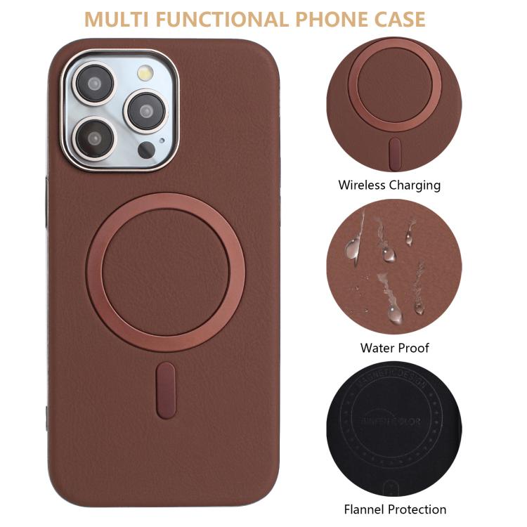 For iPhone 14 Pro Max Solid Color Plating MagSafe Full Coverage Phone Case