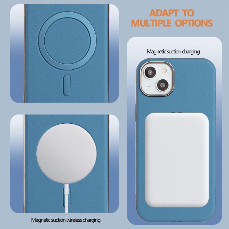 For iPhone 13 Solid Color Plating MagSafe Full Coverage Phone Case