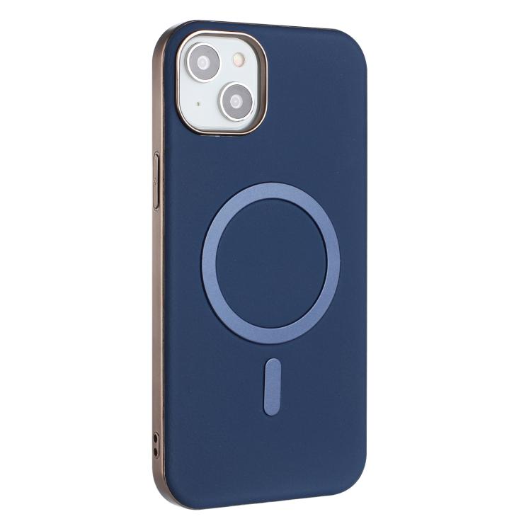 For iPhone 13 Solid Color Plating MagSafe Full Coverage Phone Case