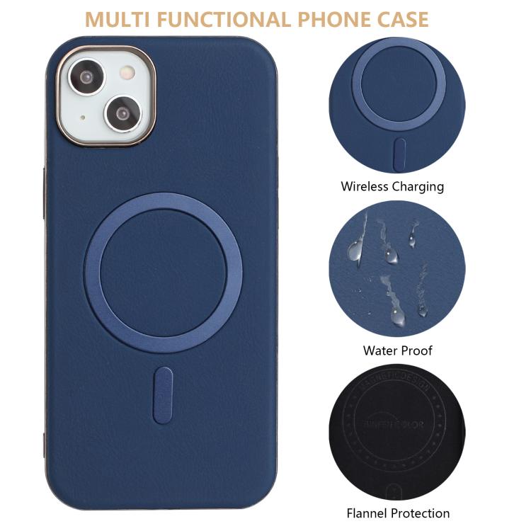 For iPhone 13 Solid Color Plating MagSafe Full Coverage Phone Case