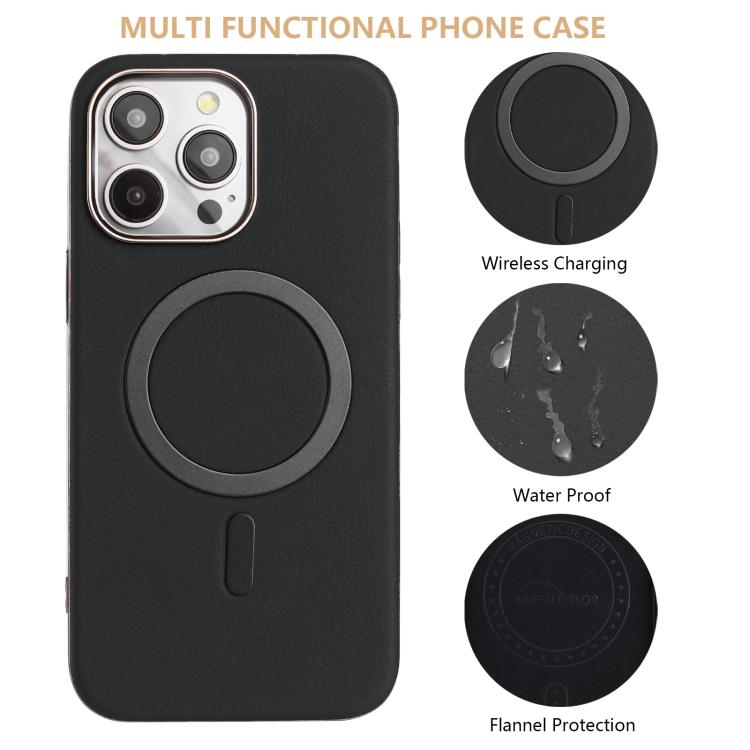 For iPhone 12 Pro Max Solid Color Plating MagSafe Full Coverage Phone Case