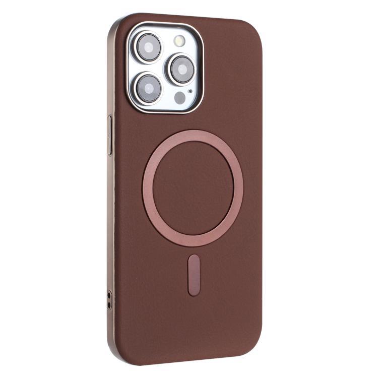 For iPhone 12 Pro Max Solid Color Plating MagSafe Full Coverage Phone Case