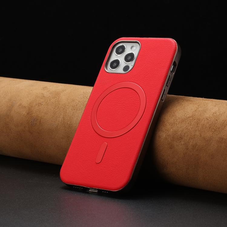 For iPhone 12 / 12 Pro Solid Color Plating MagSafe Full Coverage Phone Case