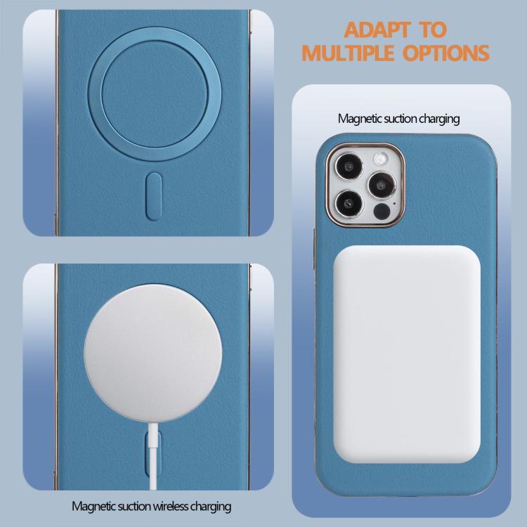 For iPhone 12 / 12 Pro Solid Color Plating MagSafe Full Coverage Phone Case