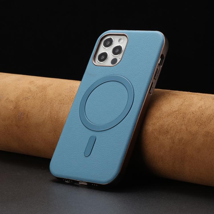 For iPhone 12 / 12 Pro Solid Color Plating MagSafe Full Coverage Phone Case