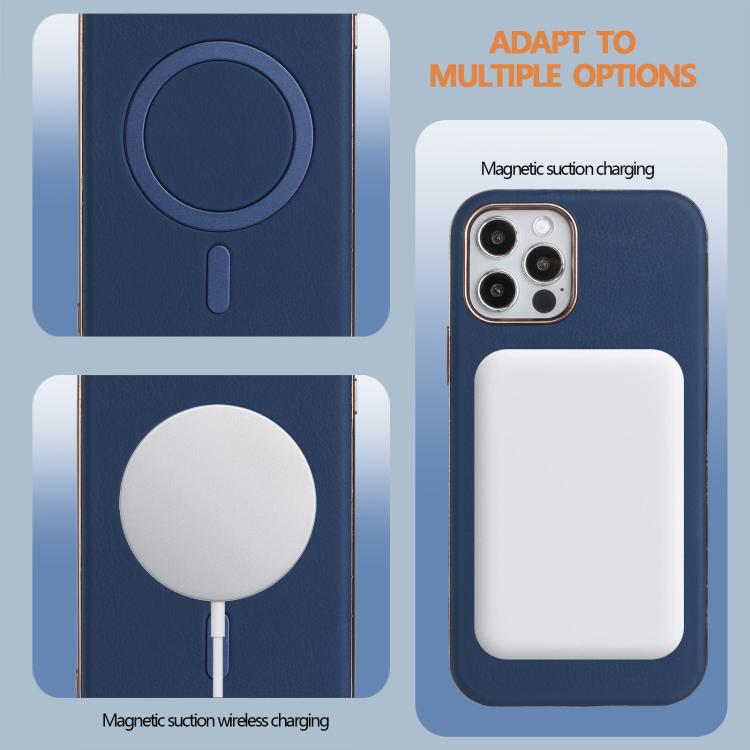 For iPhone 12 / 12 Pro Solid Color Plating MagSafe Full Coverage Phone Case