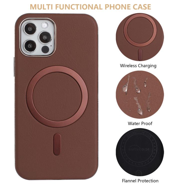 For iPhone 12 / 12 Pro Solid Color Plating MagSafe Full Coverage Phone Case