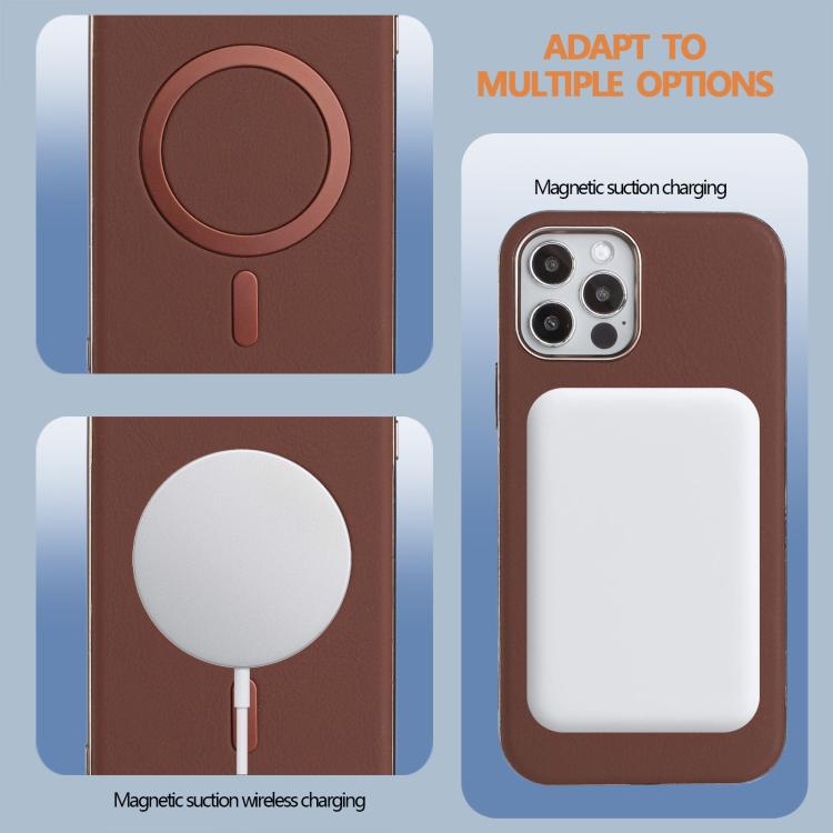 For iPhone 12 / 12 Pro Solid Color Plating MagSafe Full Coverage Phone Case