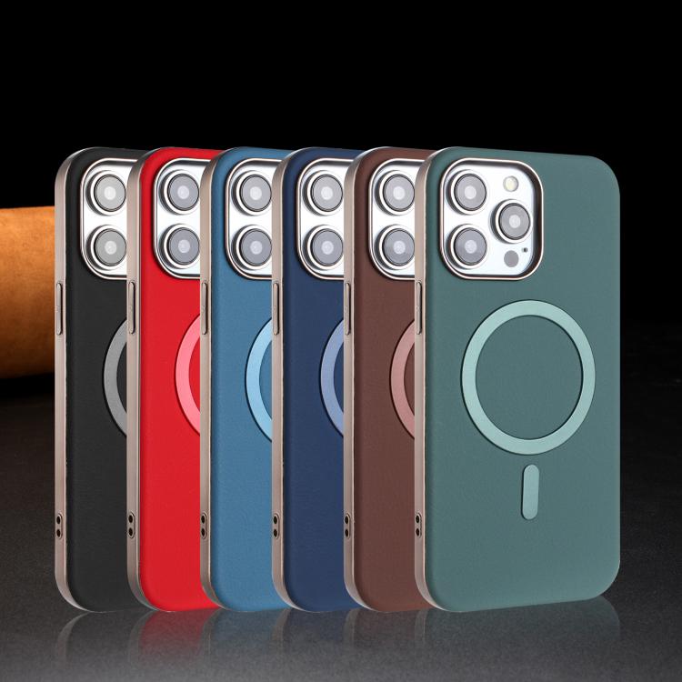For iPhone 11 Pro Max Solid Color Plating MagSafe Full Coverage Phone Case