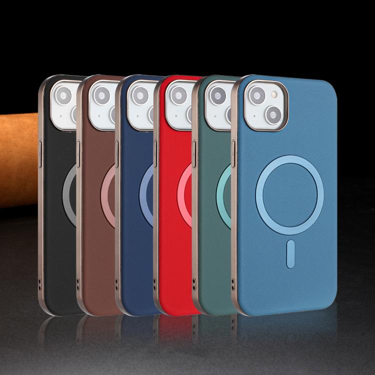 For iPhone 11 Solid Color Plating MagSafe Full Coverage Phone Case